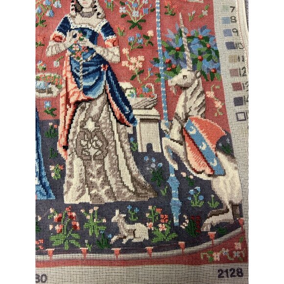 Dimensions Unfinished Needlework 1980 #2128 Cluny L'odorat Lady Unicorn - Picture 11 of 14